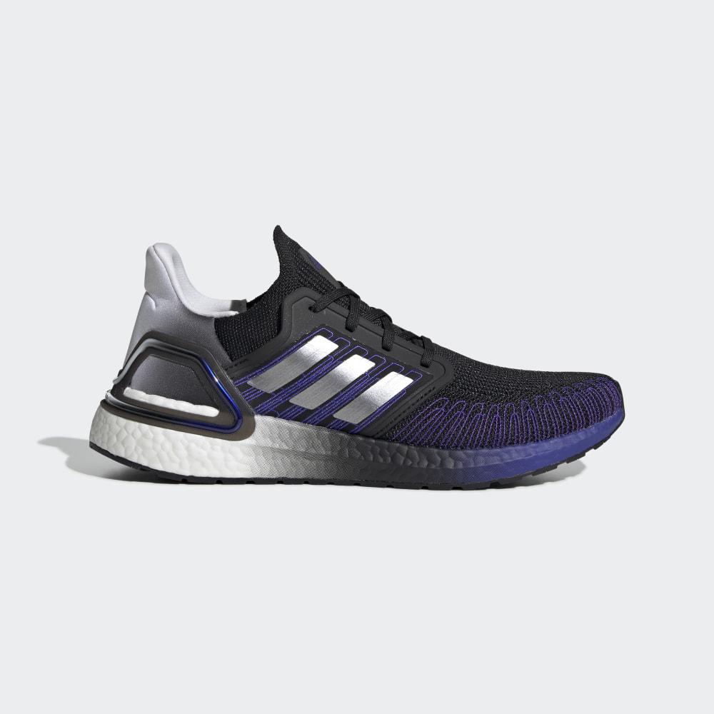 Adidas Men's Ultraboost 20 Running Shoes Black/Silver Metal/White Ireland FV0033